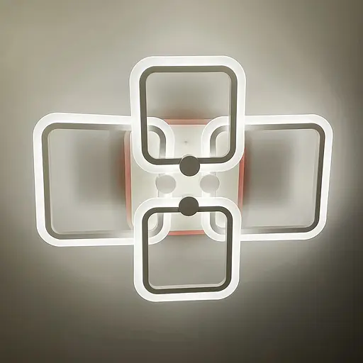 Біла LED люстра на 2+2 ріжки квадратної форми | Арт. A 2503/2+2 WT | Line F - фото 3