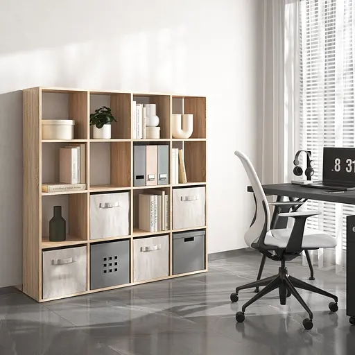 Книжкова полиця стелаж Vays M-14 з 16 комірками ЛДСП 143x29x143 см для дому офісу дитячої або вітальні - фото 4