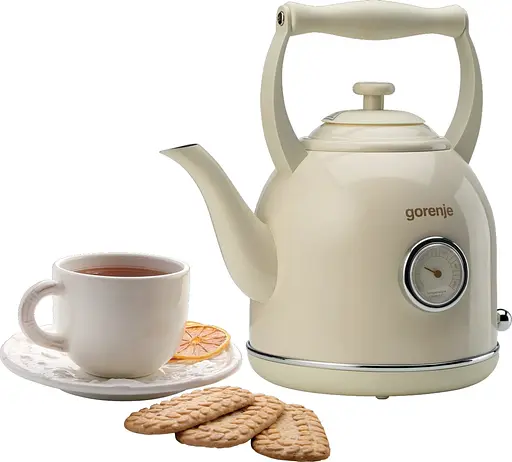 Gorenje Електрочайник, 1,7 л, 2200Вт, strix контроль, пластик + метал, бежевий - фото 3