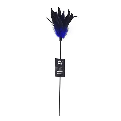 Щекоталка синяя Art of Sex - Feather Paddle, перо молодого петуха - фото 2
