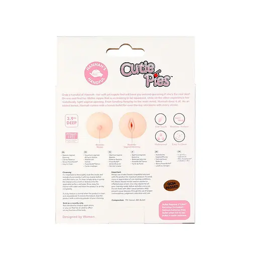 Мастурбатор-груди Cutie Pies Hannah's Handful - Pussy & Boob, глибина 9.9 см, віброкуль в подарунок - фото 8