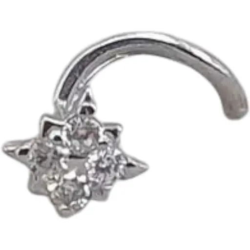 Золотая серьга-пирсинг Астор в нос с бриллиантами. 1122443Р_Б