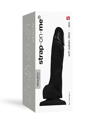 Реалістичний фалоімітатор Strap-On-Me SOFT REALISTIC DILDO Black - Size S - фото 3