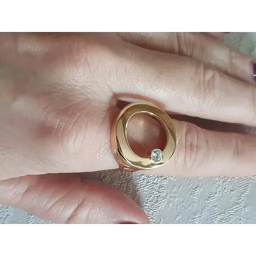 Золотое кольцо Империя золота с фианитом. КВ1229И 19 - фото 2