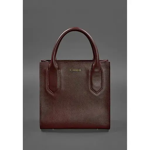 Шкіряна жіноча сумка-кроссбоді бордова - фото 1