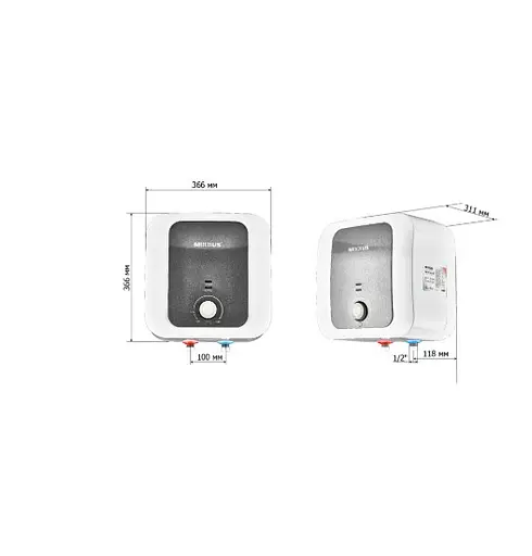 Водонагреватель Mixxus EWH-1115 SMALL OVER 15 л над мойкой, 1500 Вт, мокрый ТЭН, вертикальный, квадратный, белый (WH0607) - фото 5