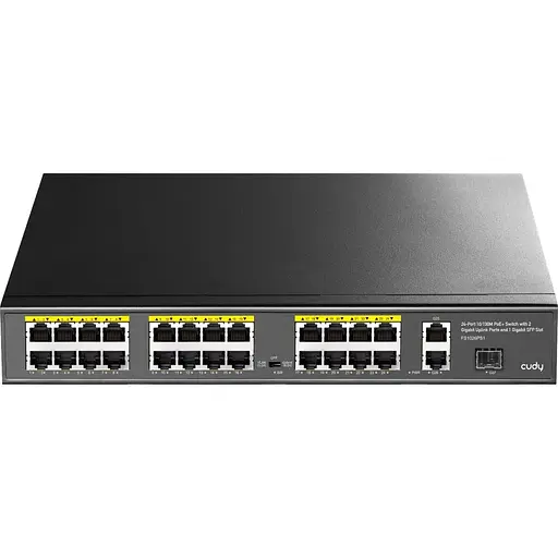 Комутатор Cudy FS1026PS1 24 порт10/100M PoE+ Switch with 2 Gigabit Port+ 1SFP 300W - фото 1