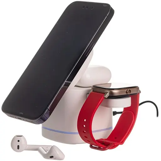 Беспроводное зарядное устройство для TheGeneral BlitzLink 15W с подсветкой белое (40051419-08) - фото 5