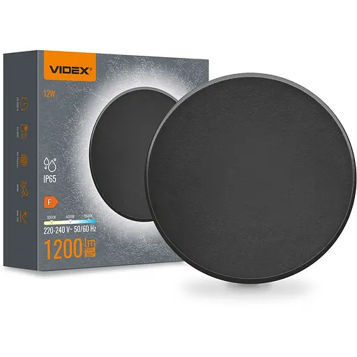 Світильник LED Videx WL03 настінний IP65, 12W 3000K-4000K-6500K Black (VL-WL03-12CB)