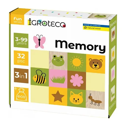 Детская настольная игра "Мемори 3 в 1" 900644, 32 элемента
