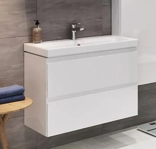 Тумба для ванної кімнати Cersanit Cet В06 з умивальником Cersanit Moduo Slim 80 см Білий UN509-044 30412 - фото 6