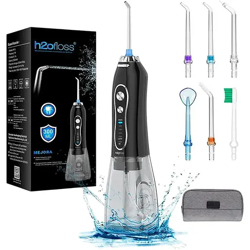 Іригатор pOfloss HF-6 портативний бездротовий зубний для брекетів носа 8 насадок