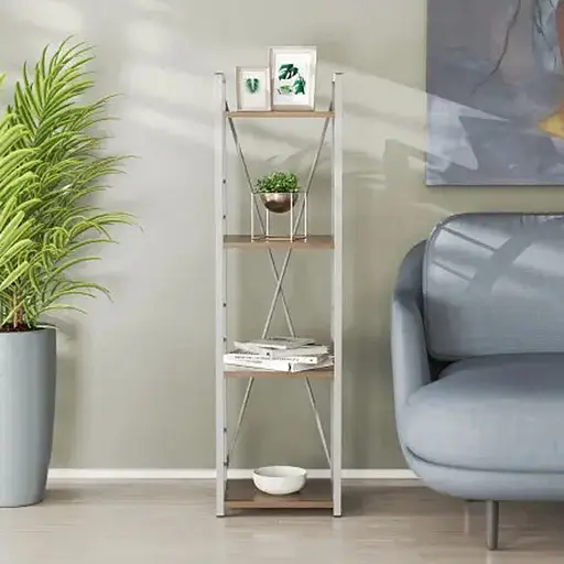 Етажерка 4/34 Ferrum-decor Серії Коннект 120x34x28 сірий ДСП Дуб Сонома Трюфель 16мм (FRD-104287)