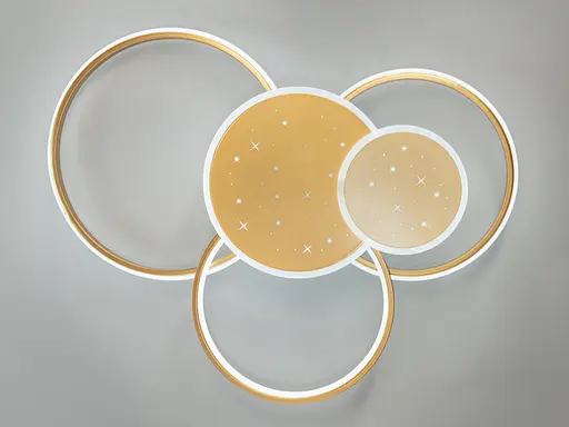 Стельова світлодіодна люстра в формі кільця з пультом, 100Вт, золото - фото 2