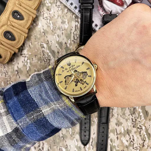 Наручний годинник чоловічий 022 Gold-Gold Mechanic Де би не був Patriot acs0030982 - фото 2