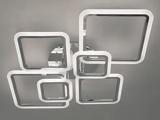 LED люстра смарт светильник с ИК пультом и диммером, 105W, хром - фото 2