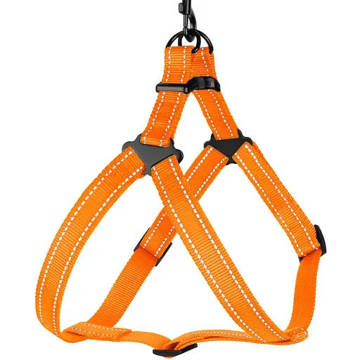 Шлея для собак Barksi Active світловідбивна (обхват грудей 58-71 см ширина 2.5 см) помаранчева - фото 1