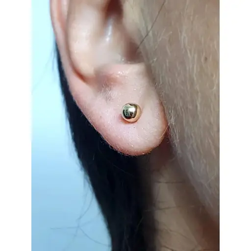 Золотые серьги-пуссеты Favoritum Шарики. 210115_5_Л - фото 2