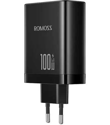 Зарядний пристрій Romoss 2C1A 100W GaN 3 порти (AC100I-12-234H) чорний - фото 3