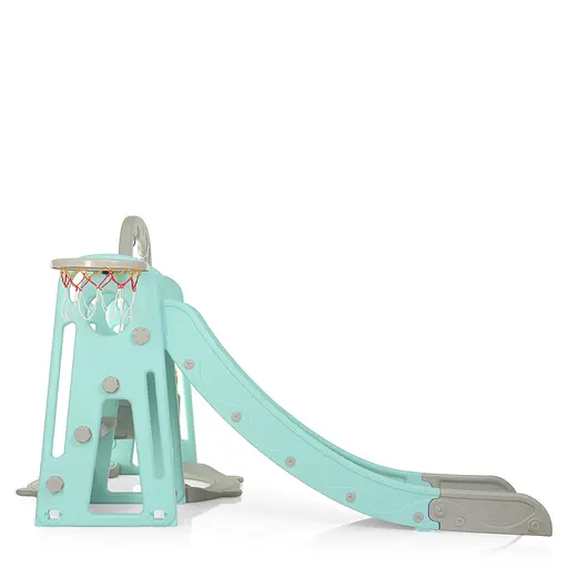 Дитяча гірка-гойдалка BAMBI YG2020-1-4 з баскетбольним кільцем, ш153-г195-в113см, голуба - фото 3