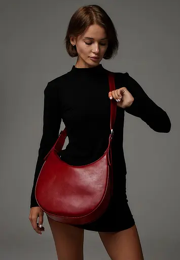 Жіноча шкіряна сумка Vivian червона - фото 2