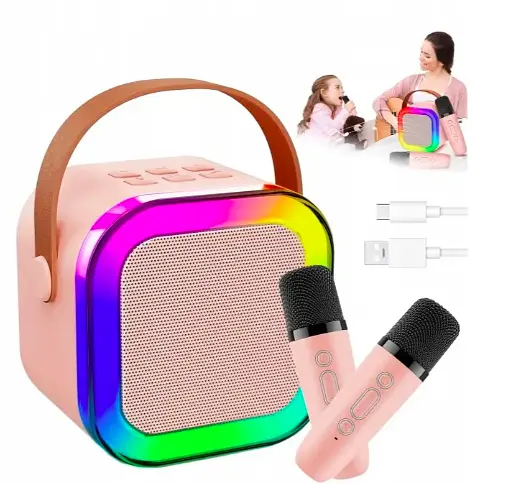 Колонка портативна з мікрофонами Winso K12 10 W RGB Bluetooth/USB microSD AUX - фото 4