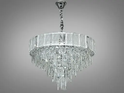 Сучасна кришталева люстра в вітальню, 11 ламп, хром - фото 2