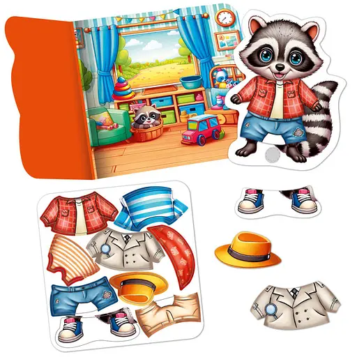 Гра розвиваюча з липучками "Енотик" Vladi Toys VT1320-02, 9 елементів одягу - фото 3