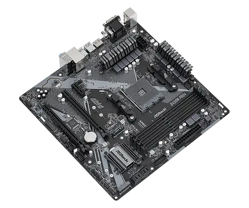 Мат.плата AM4 (B450) AsRock B450M Pro4 R2.0, B450, 4xDDR4, CrossFire, Int. Video (CPU), 4xSATA3, 1xM.2, 1xPCI-E 16x 3.0, 1xPCI-E 16x ALC892, RTL8111H, 8xUSB3.2/4xUSB2.0, VGA/DVI-D/HDMI, MicroATX - фото 4