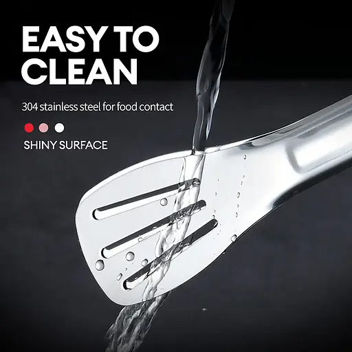 Щипці лопатки кухонні універсальні з нержавіючої сталі для грилю, м'яса, барбекю 33 см, Kitchen Master Сріблястий 85797 - фото 5