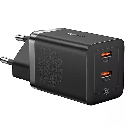 Зарядное устройство для Baseus GaN5 Pro 2*USB-C 40 W (CCGP180101) адаптер черный - фото 1