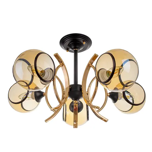 Люстра стельова Brille в спальню E27 60W BK (LK-700S/5)