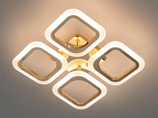 Світлодіодна пристельова люстра з регулюванням яскравості, 40W, золото - фото 2