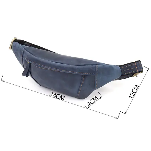 Красивая сумка-бананка для мужчин из натуральной винтажной кожи SHVIGEL 34х12х4 см sum0027471 - фото 3