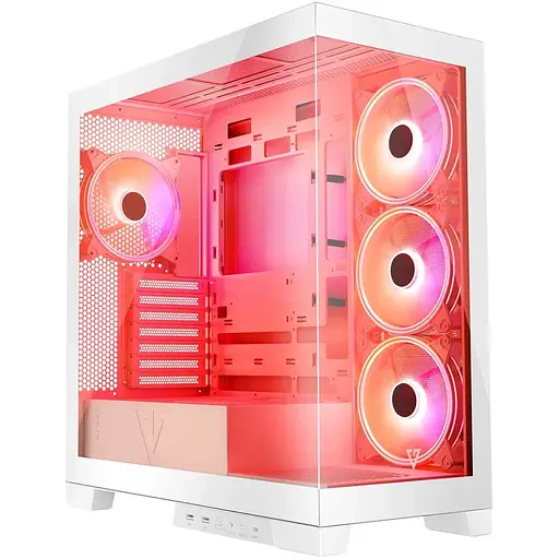 Корпус Modecom VOLCANO SPACE APEX ARGB 4x140mm fans MIDI USB 3.0x2+TYPE-C WHITE без БЖ ATX