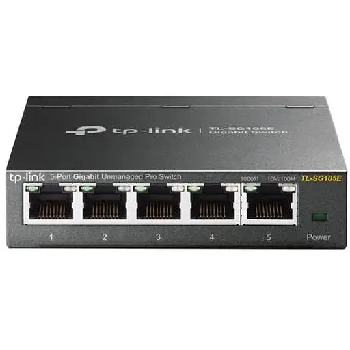 Коммутатор TP-LINK TL-SG105E, 5x100/1000 Mb/s, металлический корпус, управляемый