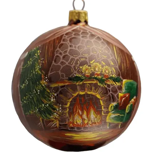 Ялинкова прикраса Санта Шоп Кам'яний камін скло (4820001112566)