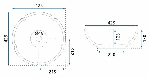 Умивальник Rea Felicia накладний REA-U7504, Цветной - фото 4