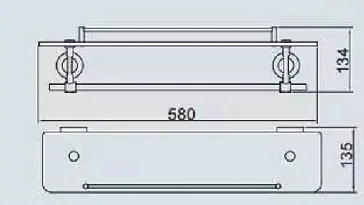 Полка с держателем для полотенец Gappo G1807-4, 580x120 мм, Хром - фото 7