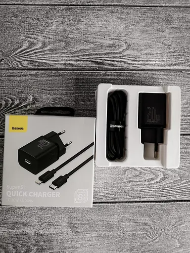 Блок питания Baseus Super Quick Charger 20w комплект с кабелем type-c - lightning (TZCCSUP-B01) - фото 8
