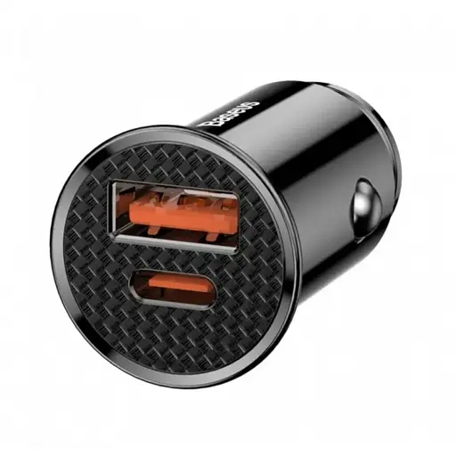 Автомобильное зарядное устройство для Baseus Circular Plastic A+C 30W PPS Car Charger черный (CCALL-YS01) - фото 1