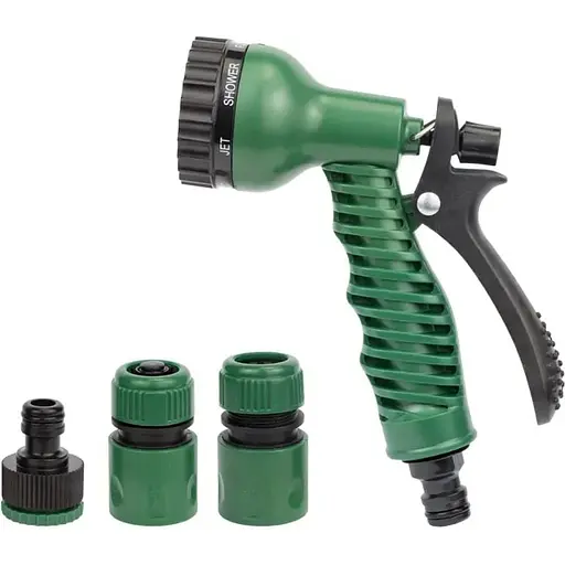 Набір для поливу Grad пістолет-розпилювач 7-ми режимний 2 коннектора + адаптер ABS (5012525) - фото 1