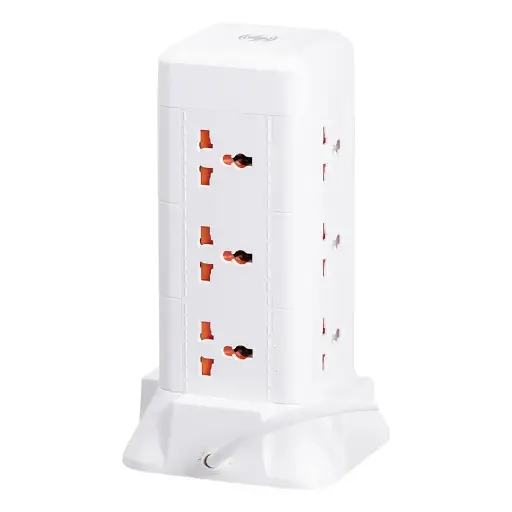 Мережевий фільтр-подовжувач Yiwu HP-5-5 TOWER B23 2,8 м 9 розеток 3USB + 1PD білий 