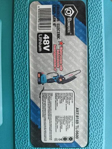 Пила аккумуляторная цепная Domotec 8169 TL-0600 аккумулятор 48V мини пила легкая ручная - фото 6