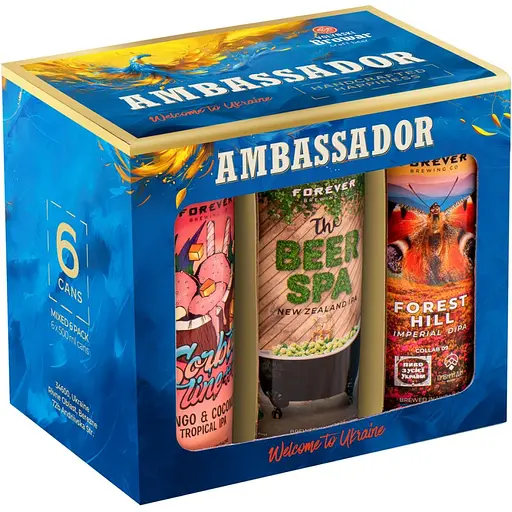 Набір пива Forever Ambassador 4.5-5.5% 3 л (6 шт. по 0.5 л)