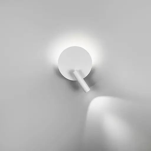 Біле бра зі спотом у круглому корпусі Ø 15 см | Line F | Арт. WJ034/150 WT - фото 1