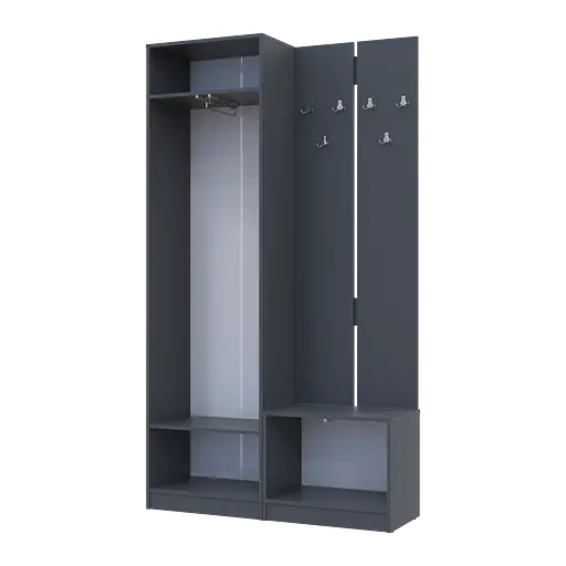 Передпокій Сола 1+3 Doros Графіт/Сірий ДСП 120х40х215 (42005152) - фото 8