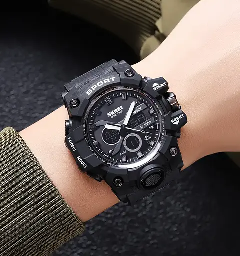 Часы мужские наручные спортивные Skmei 2197 Черный - фото 4