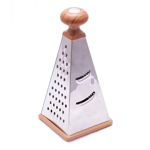 Тёрка для овощей и фруктов 4-сторонняя из нержавеющей стали 22.5 см, Kitchen Master Серебристый 81741 - фото 3