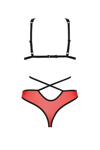 Комплект білизни Passion Peonia Set XXL/XXXL red бра трусики - фото 4